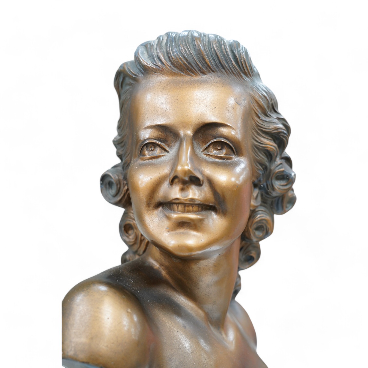 An Art Deco Arnova bust of a woman, numbered 441, 40cm high. Condition - fair, some chips